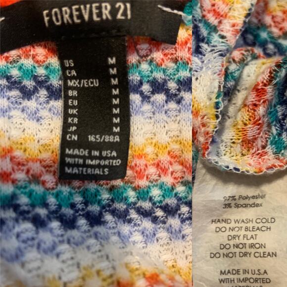 Forever 21 Colorful Striped Knit Retro Body Suit Women's Medium - Picture 10 of 10